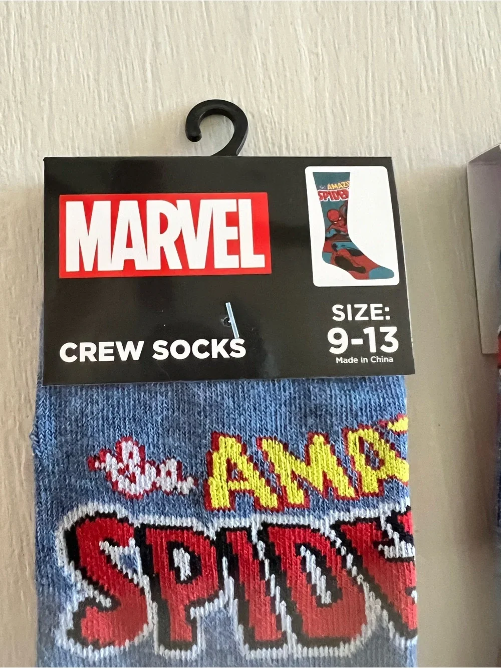 NWT Marvel Spider-Man Crew Socks Bundle of 2 Kids Size 9-13 Superhero Socks